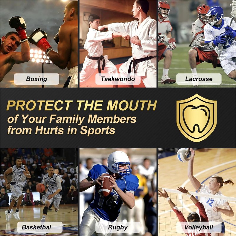 BBTO 6 Pack Kids Youth Mouth Guard for Football Sports, Boys Girls Mouthguard with Case, Soft Mouth Guard for Hockey Boxing Basketball, Ages 4+