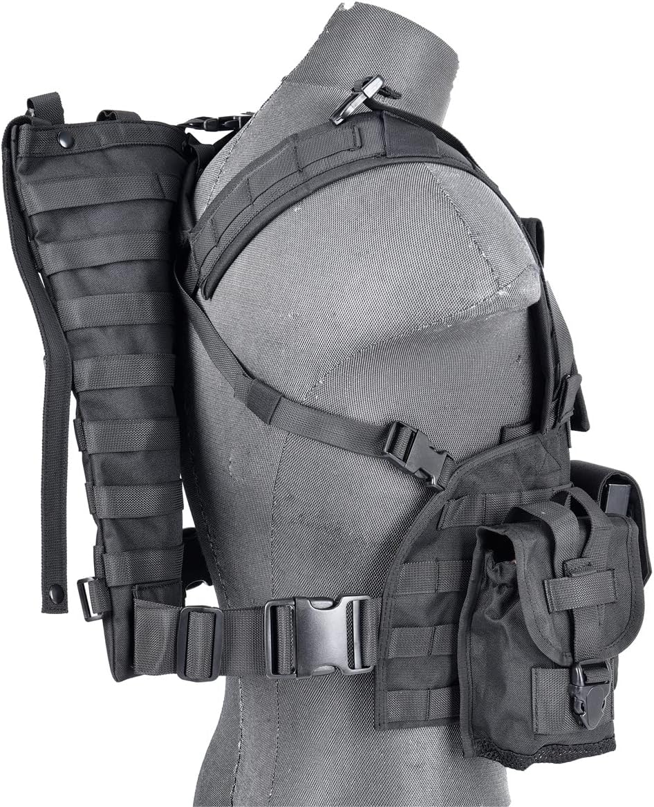 Lancer Tactical Airsoft Paintball Vest M4 M16 MOLLE Modular Chest Rig w/Quick Release Buckles (Small to Extra Large)