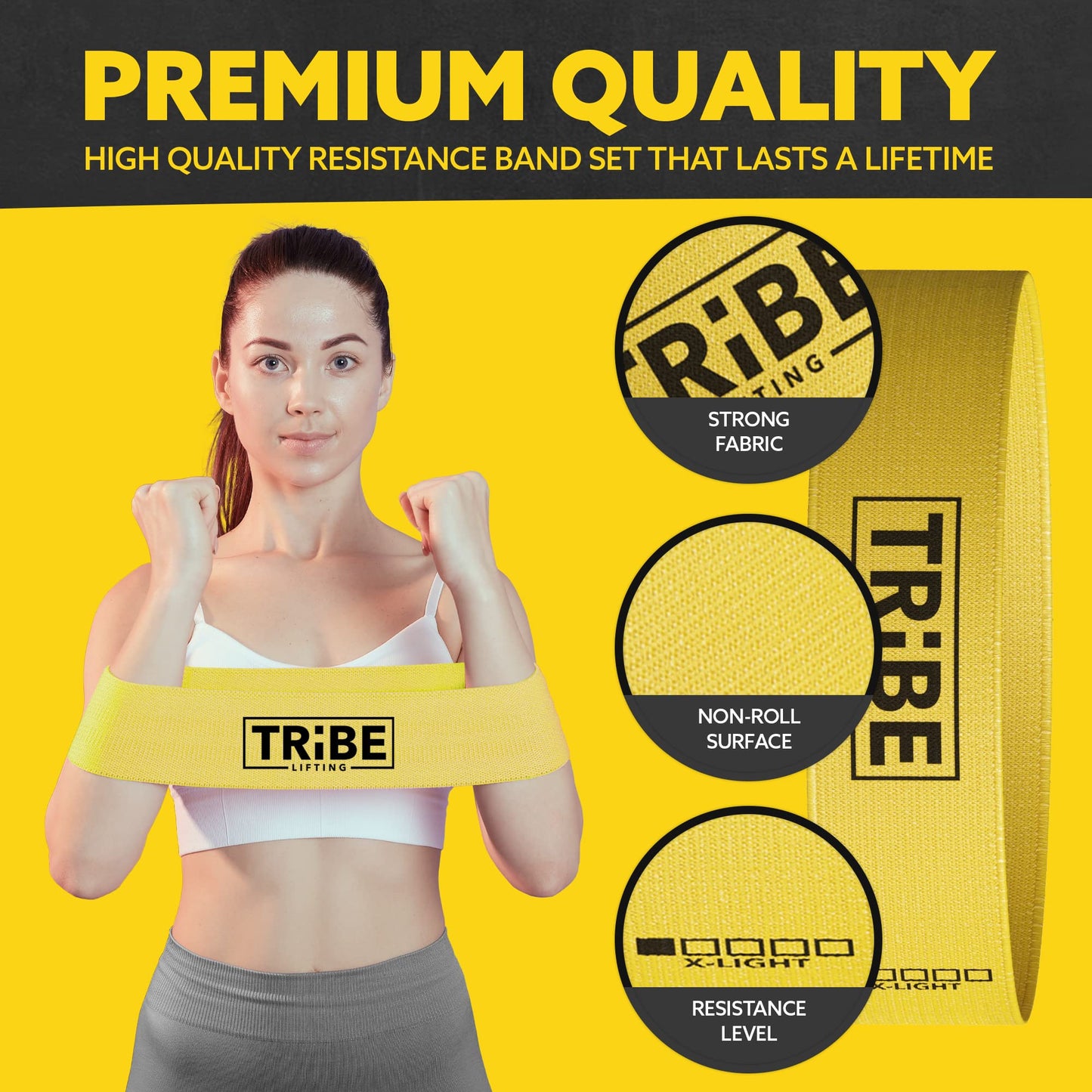 Fabric Resistance Bands for Working Out - Booty Bands for Women and Men - Exercise Bands Set for Legs and Butt (Set of 8)