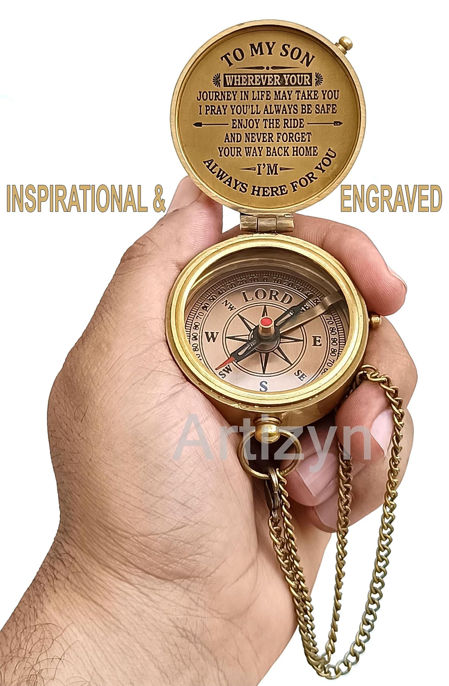 Engraved Compass to Son, Dad to Son Compass, Mom to Son Compass, I Love You Gifts from a Mom/Dad to Son, Graduation Day Gifts for Son, Confirmation Gifts for Son, Baptism Gifts, Easter Gift Ideas