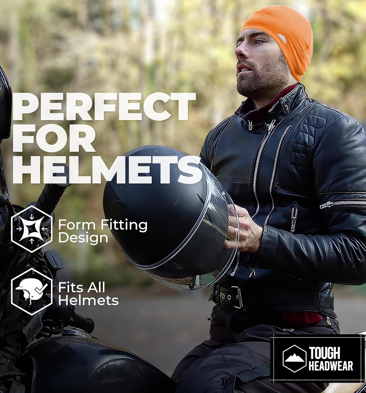 Tough Headwear Skull Cap for Men - Beanie Hats - Skully Beanie Cap - Cooling Skull Caps for Men Locs Sweat Dreads Running
