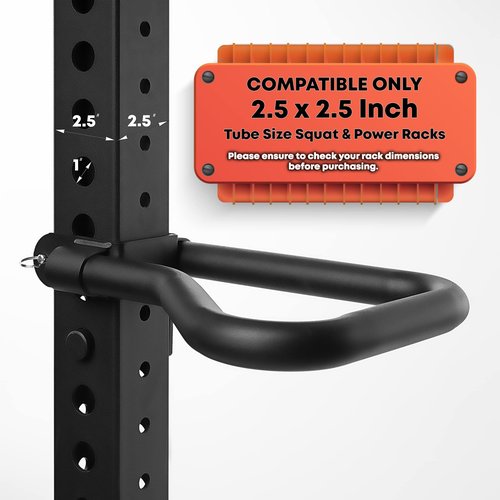 AmStaff Fitness Dip Bar Attachment for Squat & Power Rack - Compatible for (2x2 – 2.5x2.5 – 3x3)" Tube with 1-Inch Hole Racks - (Pair) (2.5"x2.5" Tube Racks)