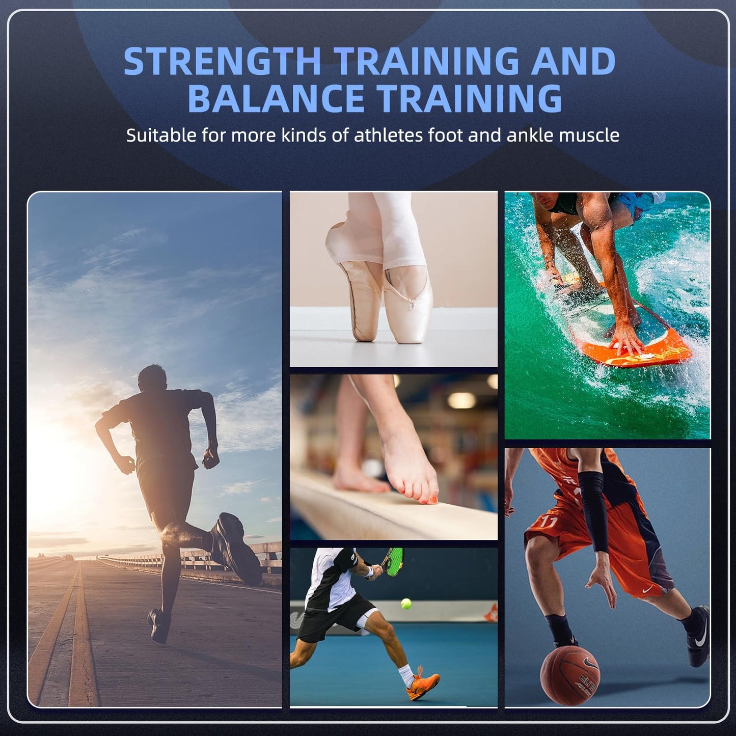 Ankle Foot Strengthener Exerciser for Sprained, Single Leg Balance Board, Posture Corrector, Foot Stretcher for Plantar Fasciitis Relief