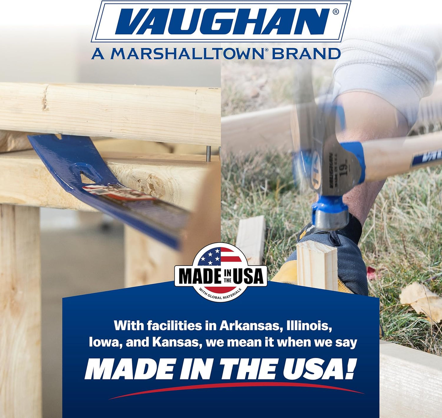 VAUGHAN Sportsman Camp Axe, Made in The USA, Fits in Tackle Box, 10 Inch Hickory Handle, VN33301