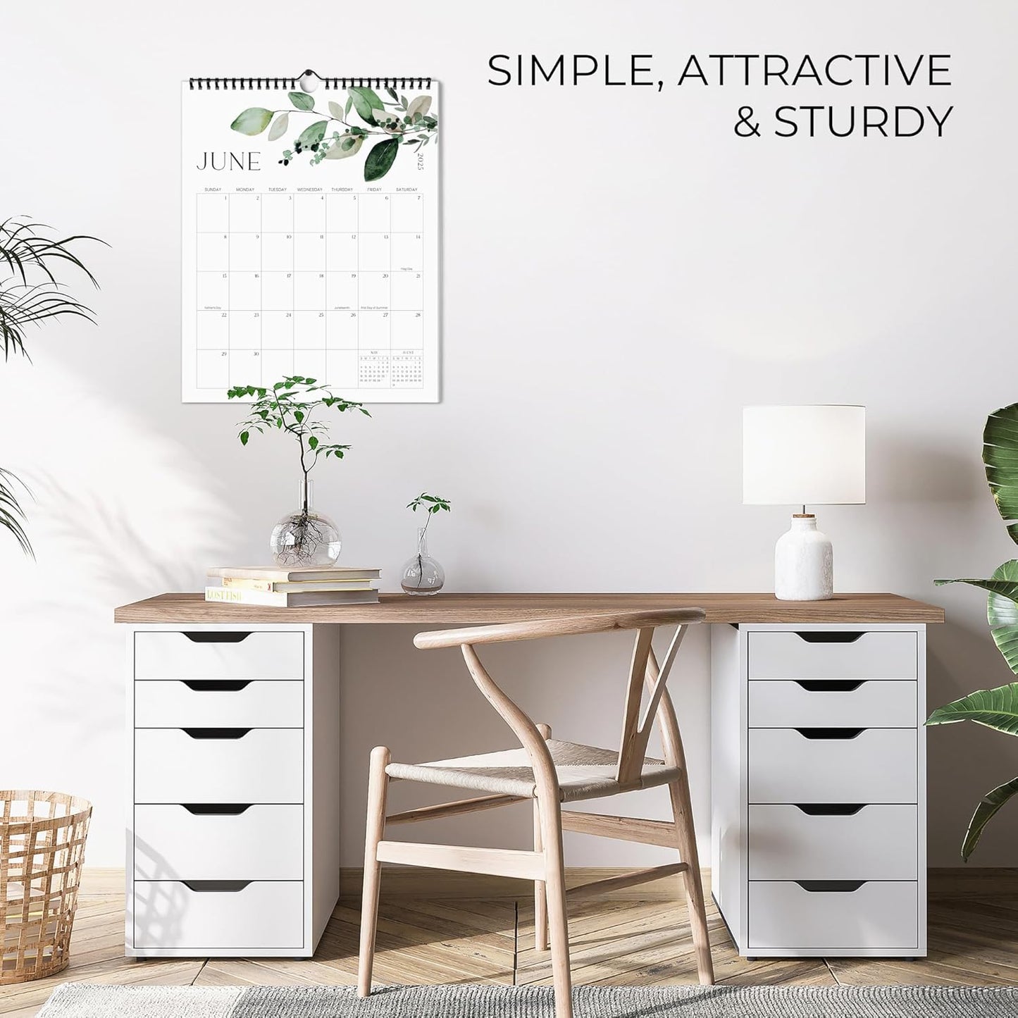 Aesthetic 2025-2026 Wall Calendar - Runs from January 2025 Until July 2026 - The Perfect Modern Greenery Calendar Planner for Easy Organizing