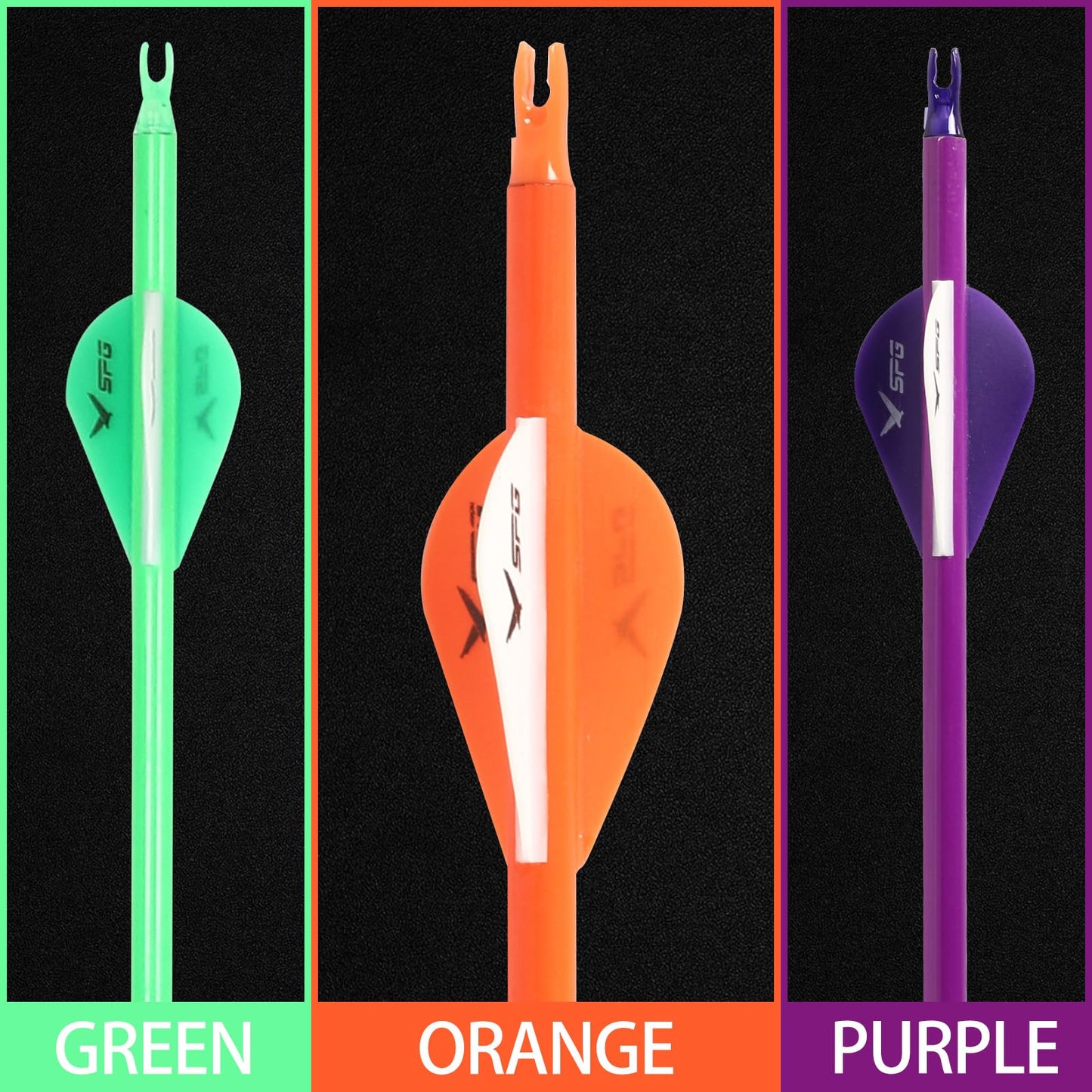 SPG Archery Arrows for Compound Bow - 30 Inch Arrows for Compound Bow, 500 Spine Carbon Compound Arrows for Recurve Bow Shooting Hunting 12 Packs (Orange)