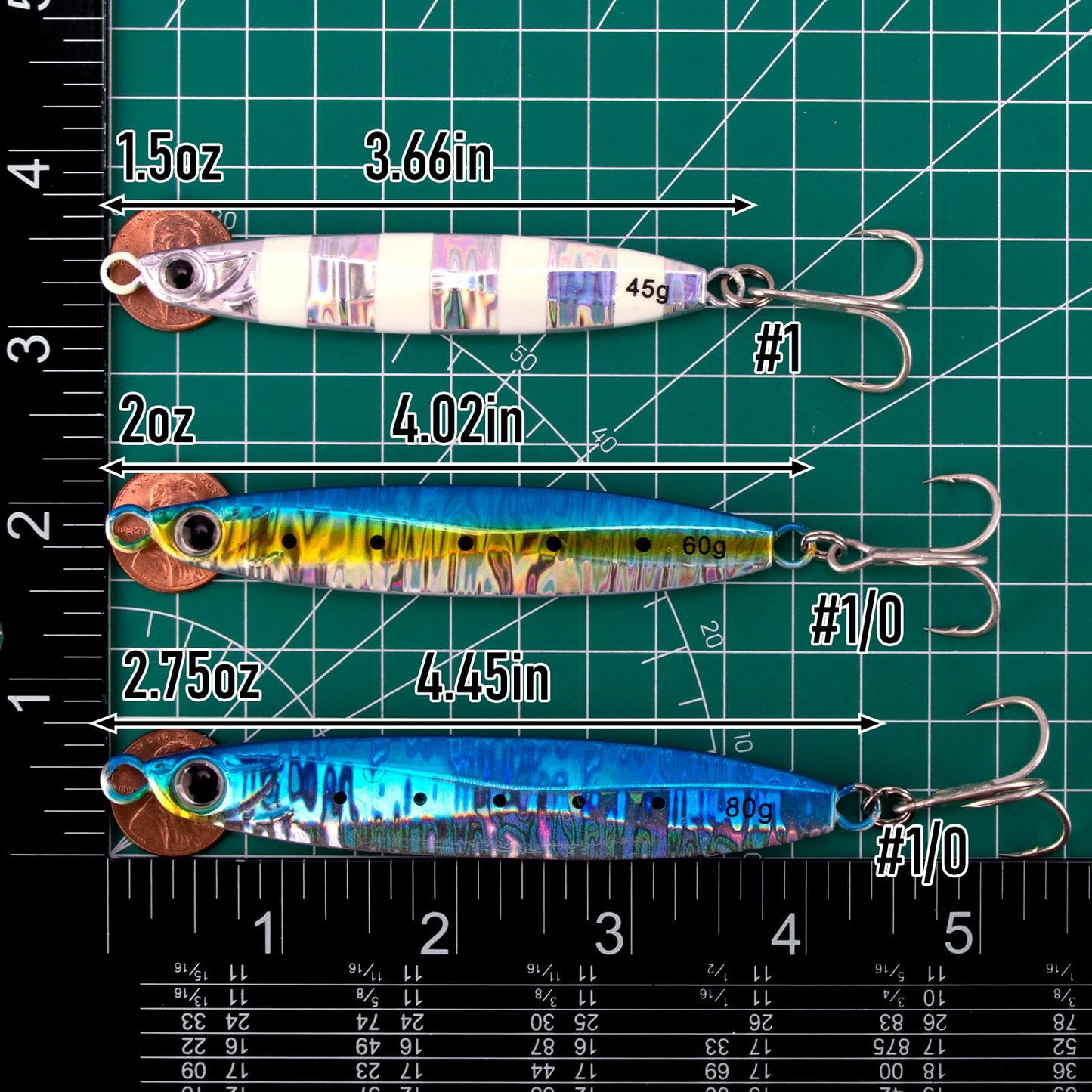 Dr.Fish 3 Pack Saltwater Fishing Jigs Jigging Spoon Fishing Lures Offshore Glow Vertical Diamond Metal Casting Jigs Saltwater Silver 1.5oz