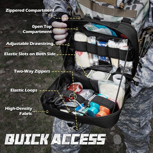 Jueachy Molle Large Tactical Pouch: EDC Pouch Medical Tool Pouches Expandable Admin Bag Accessories Organizer Utility Pack