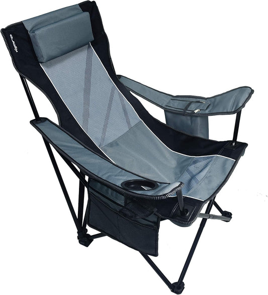 Kijaro Sling Folding Camping Chair - Enjoy The Outdoors in This Outdoor Chair with a Built-in Cup Holders and Side Organizer OR Side Cooler - Includes a Detachable Pillow