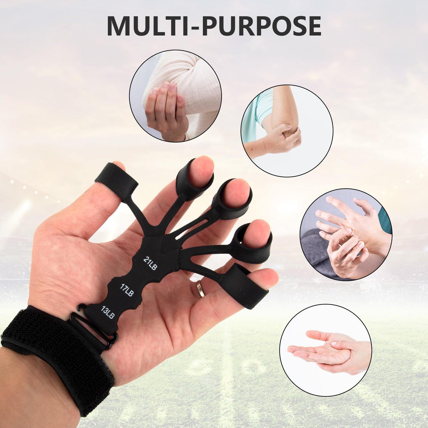 Kingshion 2PCS Ength Trainer, Grip Strength Trainer Finger Strengthener, Hand Grip Strengthener, Finger Grip Strength Trainer,Finger Exerciser,Hand Grip Strengthener 6 Resistant Level Finger Exerciser