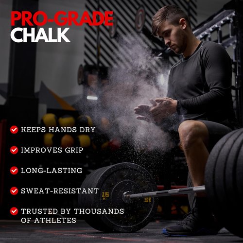 SURVIVOR Gym Chalk - Climbing Chalk, Lifting Chalk, Gymnastics Chalk - Pure Magnesium Carbonate Hand Chalk Powder, Weightlifting Chalk Gym - Rock Climbing Chalk for Weights (Ultra Fine, 3.5 OZ.)