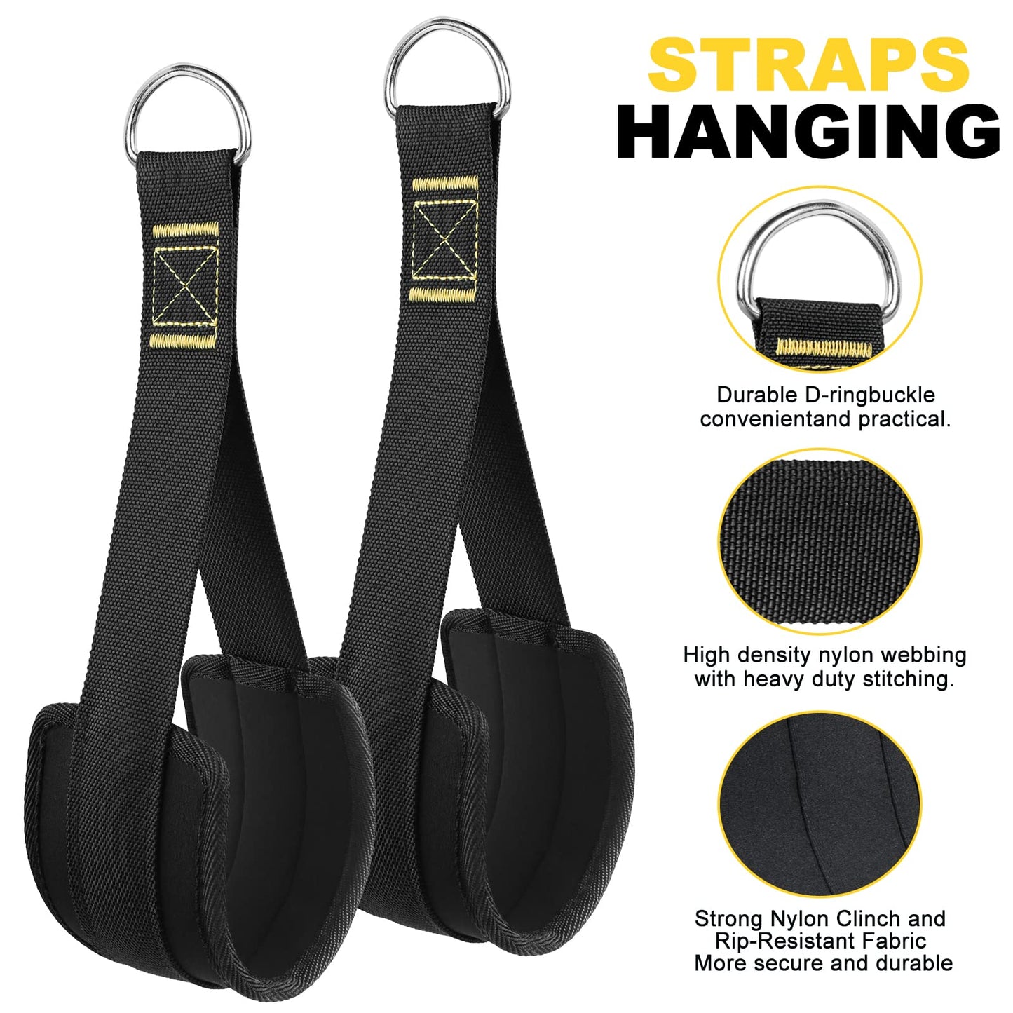 Rraining Kit, Workout Straps for Home, Adjustable Resistance Trainer with Handles, Door Anchor and Carrying Bag for Gym