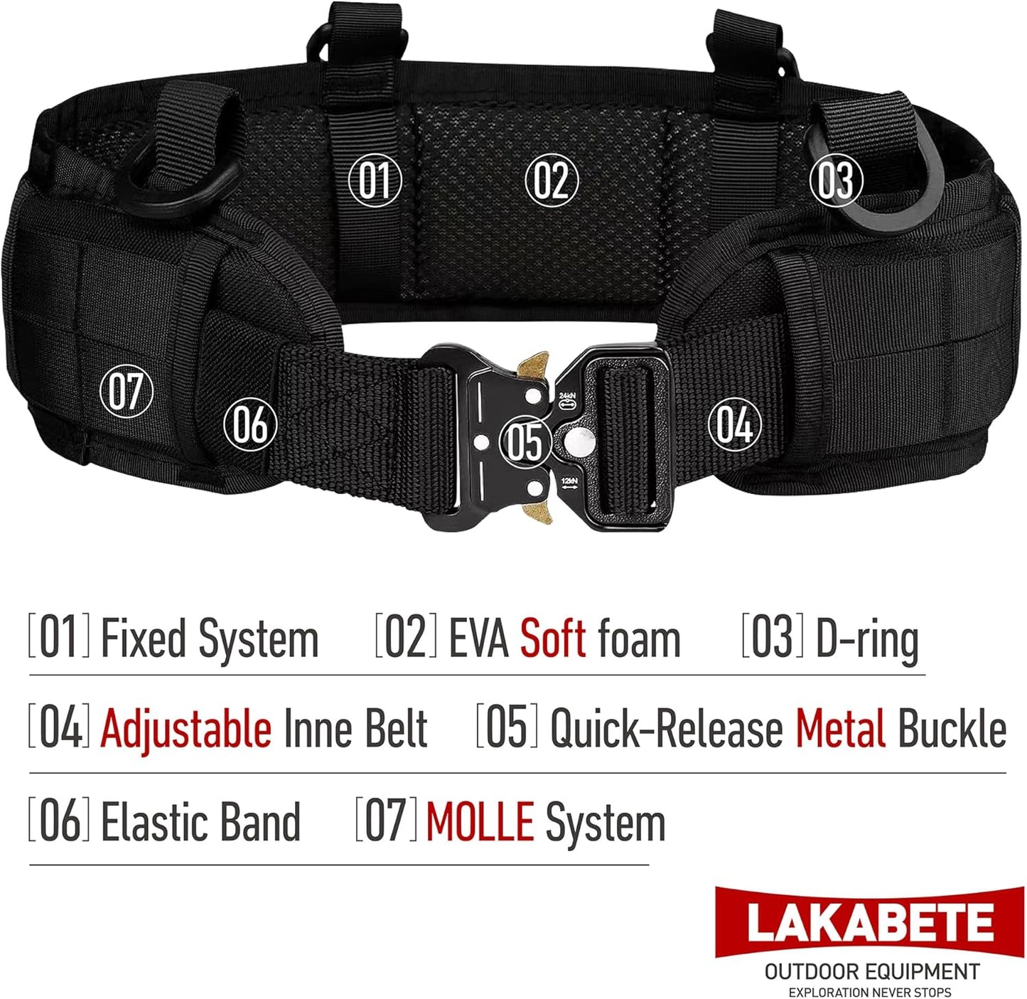 Tactical Molle Battle Belt | Outdoor Hunting Belt with Pouches | Durable Design