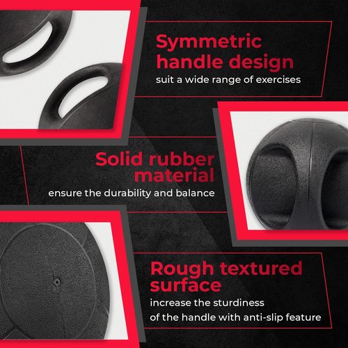 Yes4All Weighted Medicine Ball 20LB with Anti-Slip Dual Handles for Workout, Core Strength Exercises, Balance Training, and Throwing
