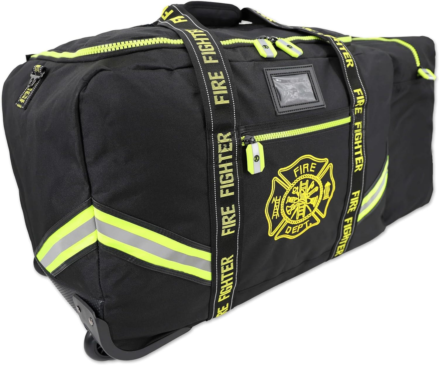 Lightning X Fireman's Value Edition XL Firefighter Step-In Turnout Gear Bag w/Wheels, Helmet Pocket & Maltese Cross for First Responder