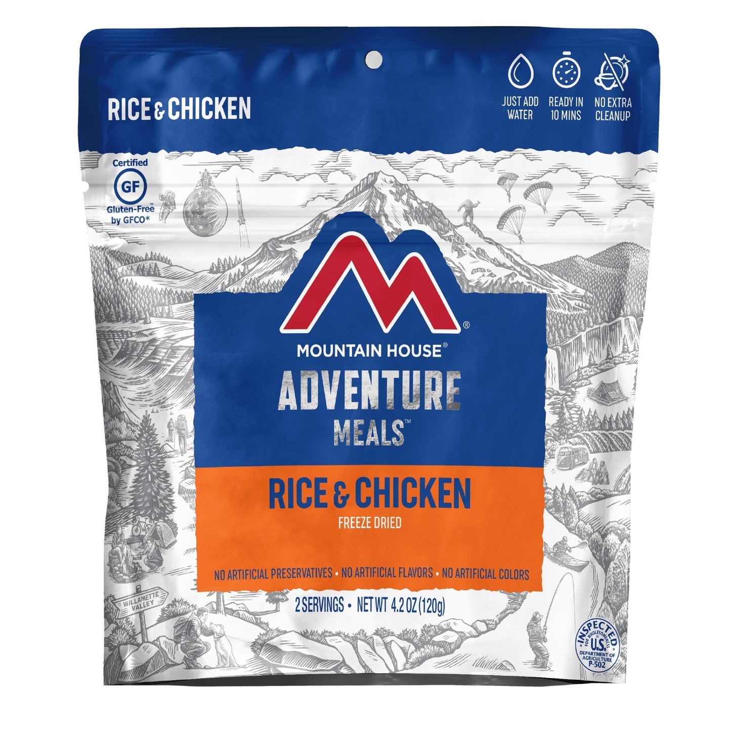 Mountain House Rice & Chicken + Mountain House Chicken Fajita Bowl | Freeze Dried Backpacking & Camping Food | 2 Servings Each
