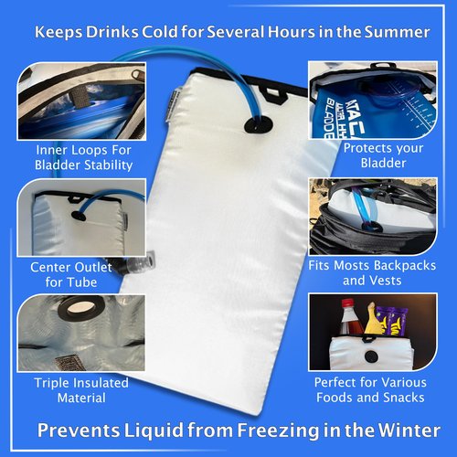 MyBand Insulated Hydration Pouch - Features Air Tight Zipper – Lightweight Design - Triple Insulated - Ripstop Outer - Keeps Water Colder Longer - Bladder NOT Included