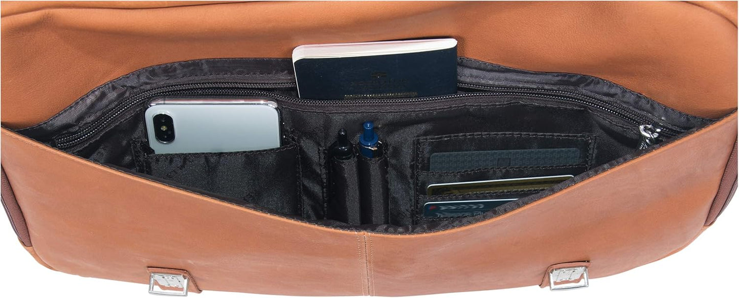 Kenneth Cole REACTION Show Business 16" Colombian Leather Business Laptop Portfolio Messenger Bag