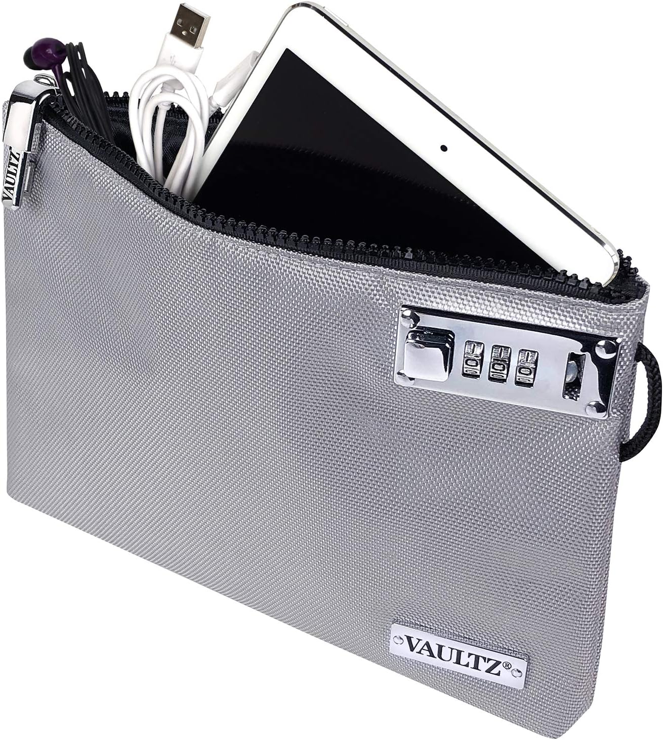 Vaultz Money Bag with Lock - 5 x 7 Inch, Men & Women's Locking Accessories Pouch for Cash, Bank Deposits, Wallet, Medicine, Phone and Credit Cards - BERRY