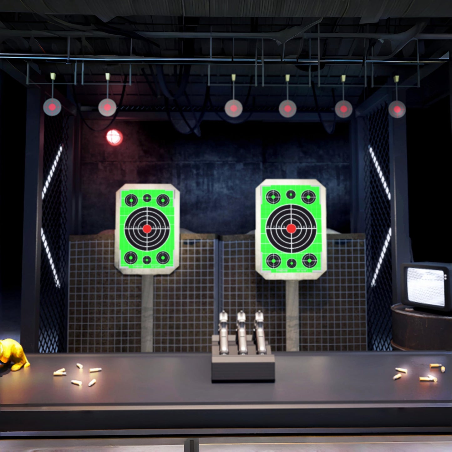 12x18 inch Fluorescent Green Circular Grid Targets with White Grid Lines, High Contrast, NonReflective Surface, Includes Carrying Bag, 25 Sheets, Ideal for Handguns, Rifles, Airguns, BB Guns
