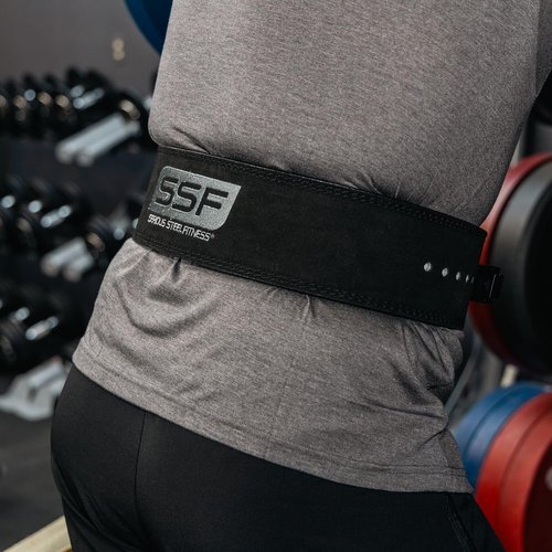Serious Steel Fitness Lever Powerlifting Weightlifting & Exercise Belt, 4" Wide & 10MM Thick (Medium)