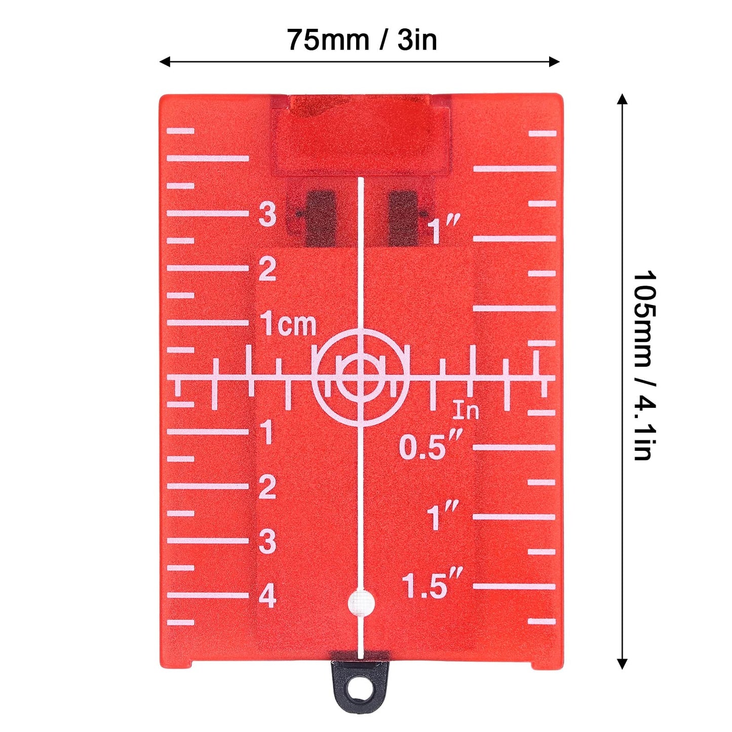 Laser Targets, Target Card ABS Target Magnetic Floor Target Card Plate with Bracket Inch Metric Scale 105 X 75mm, Levels (Red)