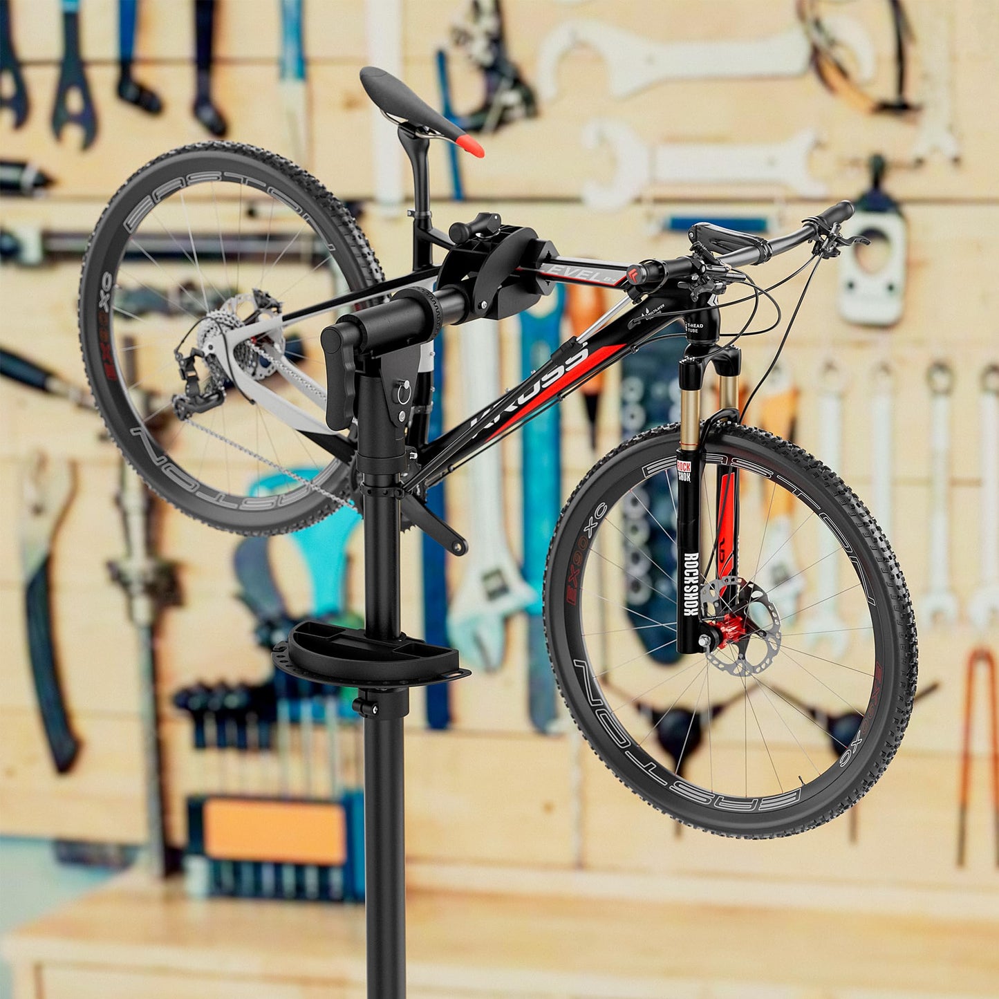 CHEPARK Bike Repair Stand - Max 88lbs Garage Floor Stand Rack Workstand for Mountain and Road Bikes