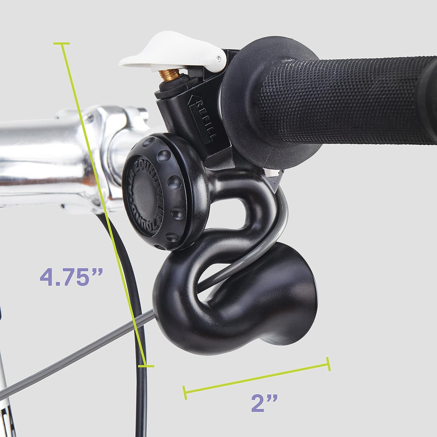 Delta Cycle Airzound Bike Horn - Loud 115 DB Bike Horn for Adults - Rechargeable, No Batteries Needed - Adjustable Volume - Weatherproof Thermoplastic - Bicycle Horn for Road and Mountain Bikes