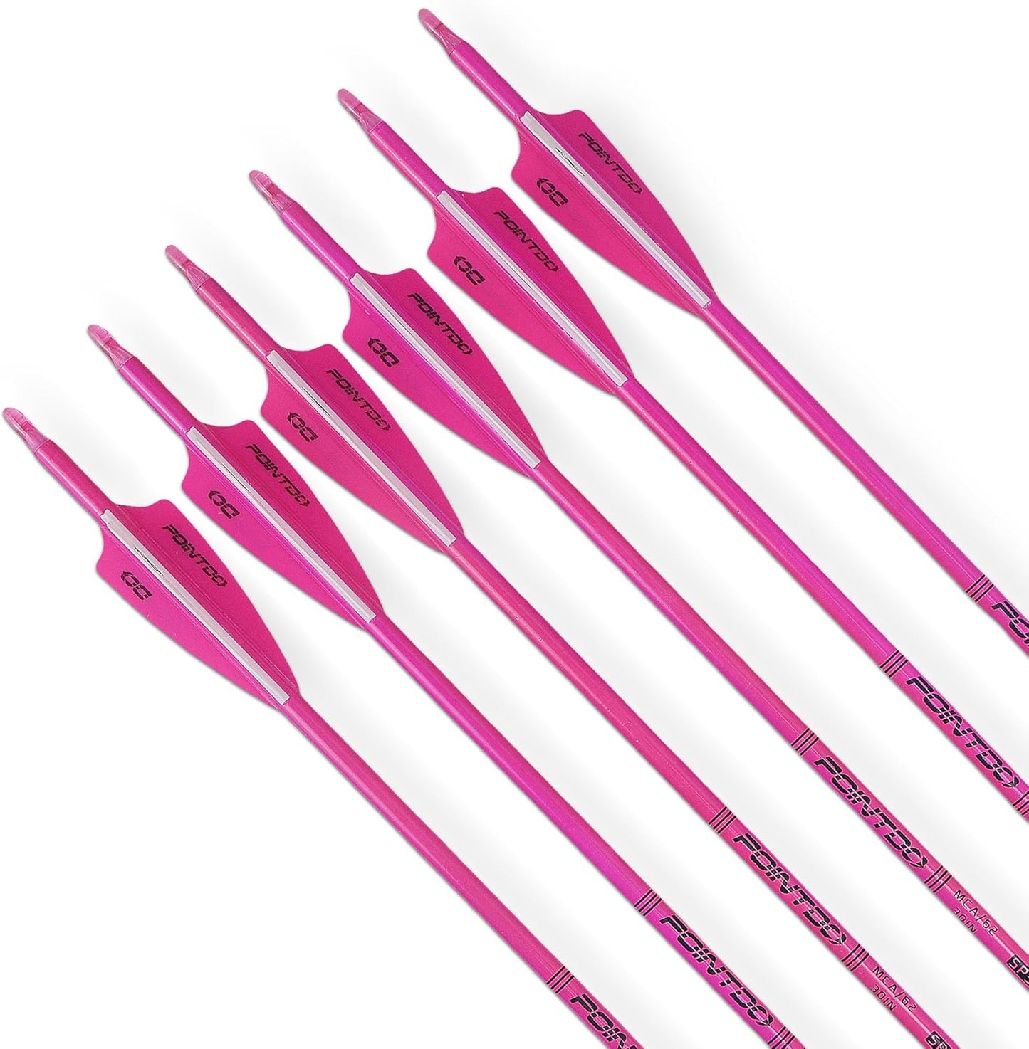 30inch Carbon Arrow Fluorescence Color Targeting and Practice and Hunting Arrows for Compound Bow and Recurve Bow with Removable Tips(Pack of 12)