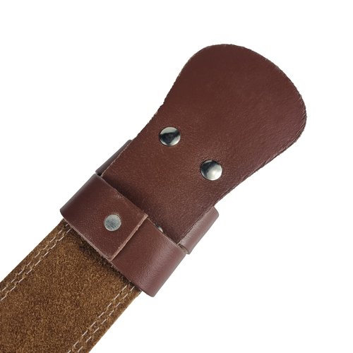 Victorbudo USA Spartan Weight Lifting Belt (5mm Thick) - Genuine Leather Lifting Belt Gym for Men & Women - Functional Workout Belt - Gym Belt for Weightlifting, Powerlifting, Squat & Deadlift - Adjustable Weightlifting Belt (Brown, Medium (47" Length))