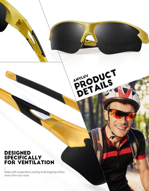 ANYLUV Sports Sunglasses for Men Women Outdoor Cycling Glasses Polarized Sunglasses for Outdoor Cycling Baseball UV400