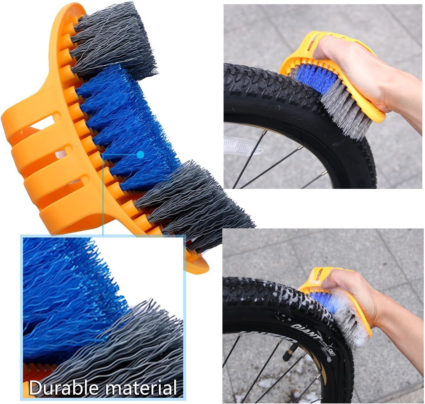 Oumers Bicycle Clean Brush Kit, 10pcs Motorcycle Bike Chain Cleaning Tools Make Chain/Crank/Tire/Sprocket Cycling Corner Stain Dirt Clean, Durable/Practical fit All Bike