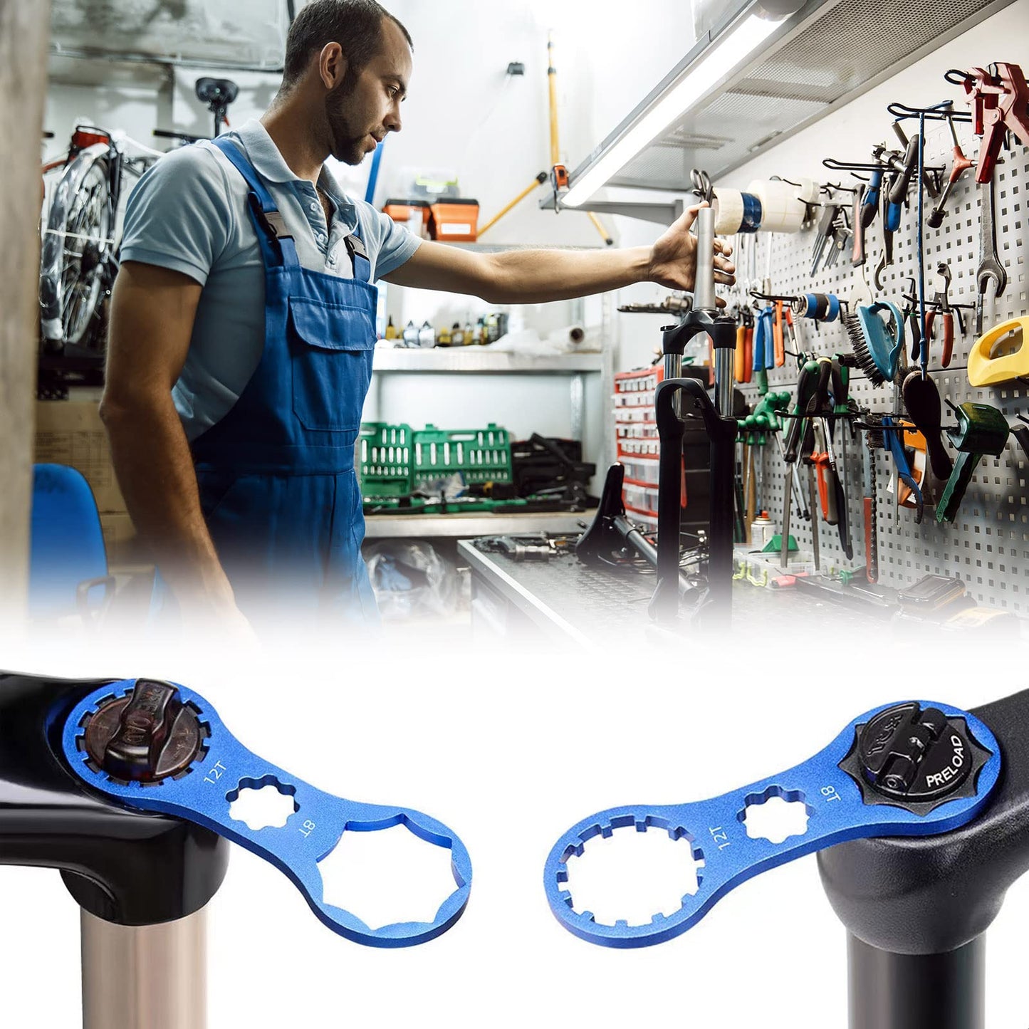 KIEVODE Bike Front Fork Repair Tool for SR Suntour XCR/XCM/XCT/RST Suspension Forks Cap Removal and Installation Wrench Spanner for Mountain Road Bicycle MTB