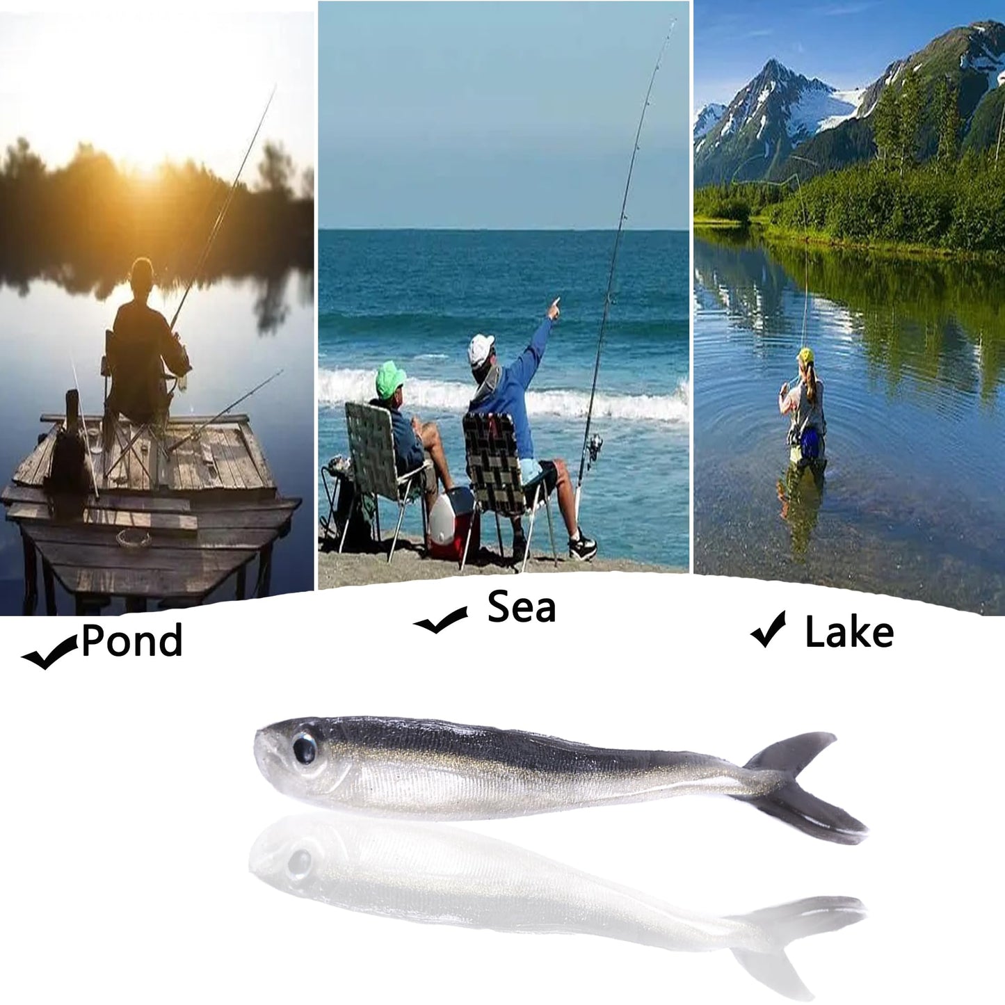 LURESMEOW Paddle Tail Swimbaits,Soft Plastic Fishing Lures Swim Baits for Bass Fishing,30pcs with Box,Soft Plastic Swimbaits for Bass Trout Crappie Lures Kit for Saltwater Freshwater