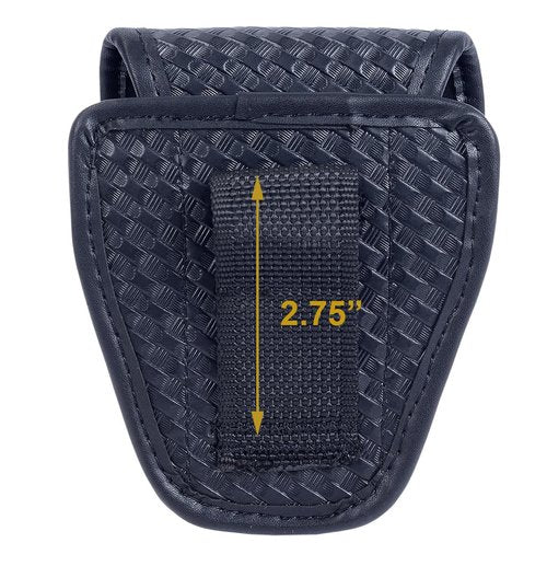 TAFTACFR Molded Single Handcuff Pouch Case Holder for Duty Belt, Law Enforcement With Removable Top Cover and Hidden Snap, Basketweave