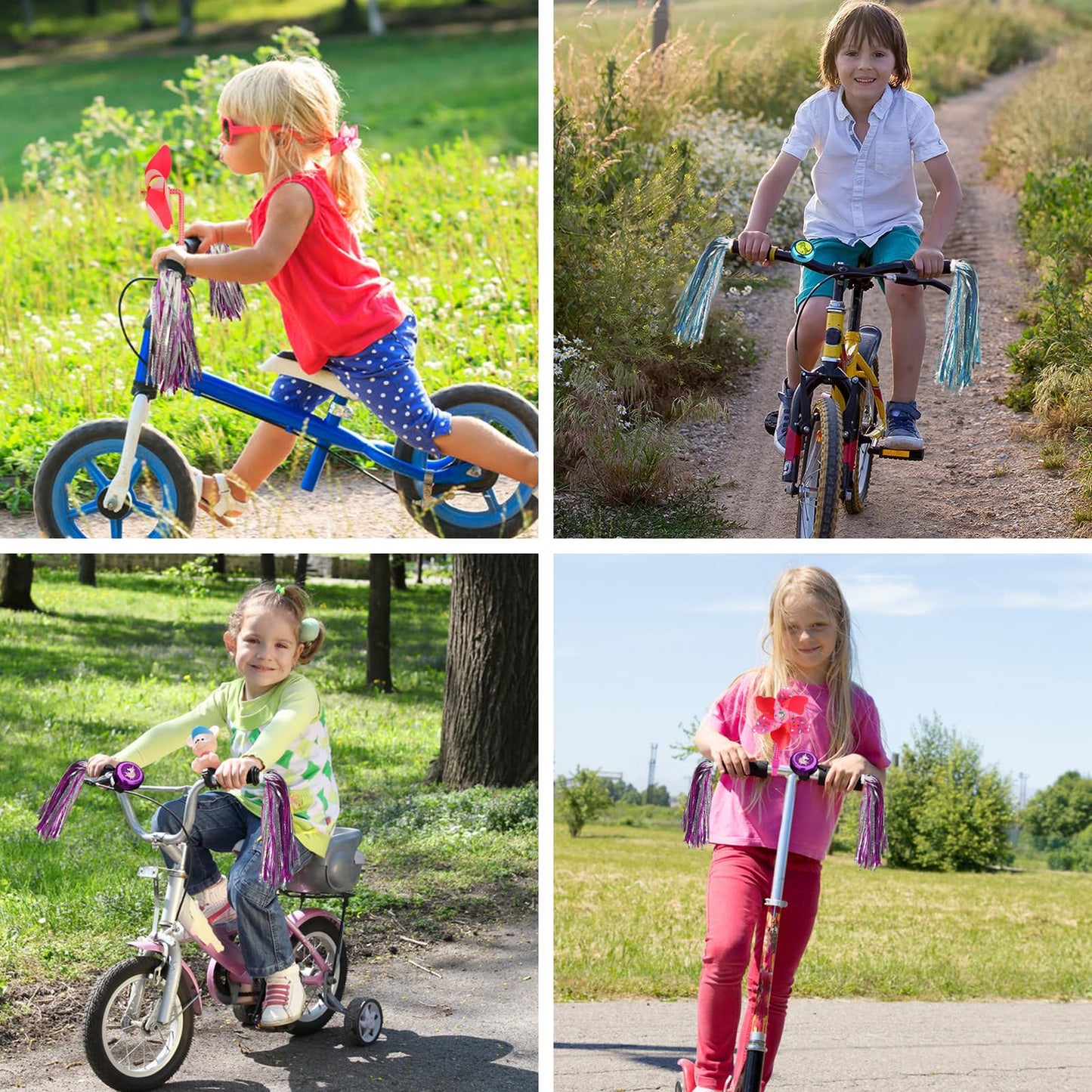Kids Bike Bell with 2 Pcs Bike Streamers for Girls, Cute Children's Bicycle Accessories(Unicorn Bell+Tassels)