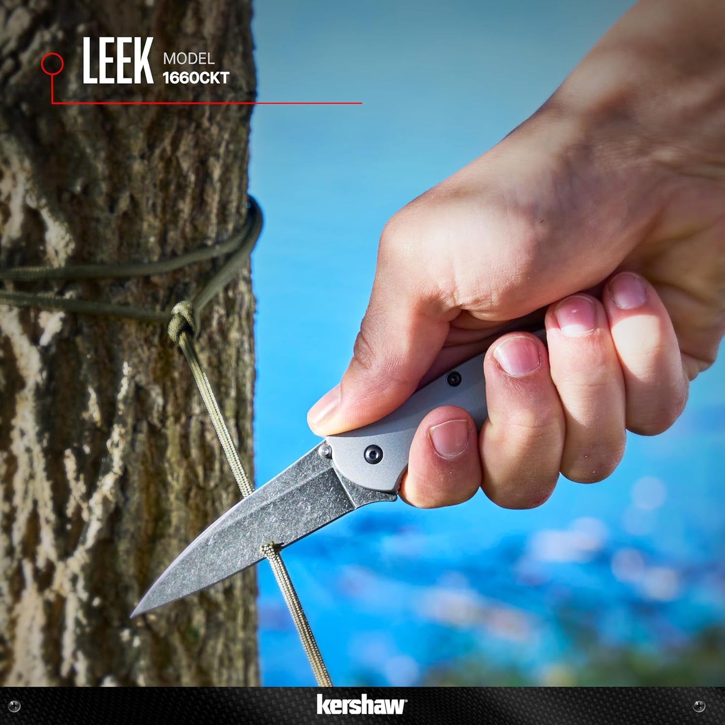 Kershaw Leek Pocket Knife, 3" 14C28N Stainless Steel Drop Point Blade, Spring Assisted Knife, Folding EDC