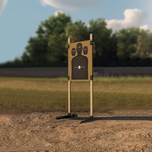 KNINE OUTDOORS Shooting Target Stand for Outdoors, Durable Paper Target Holder with Stable Adjustable Base for Paper Shooting Targets Cardboard Silhouette, H Shape, USPSA/IPSC, IDPA Practice, 1 Pack
