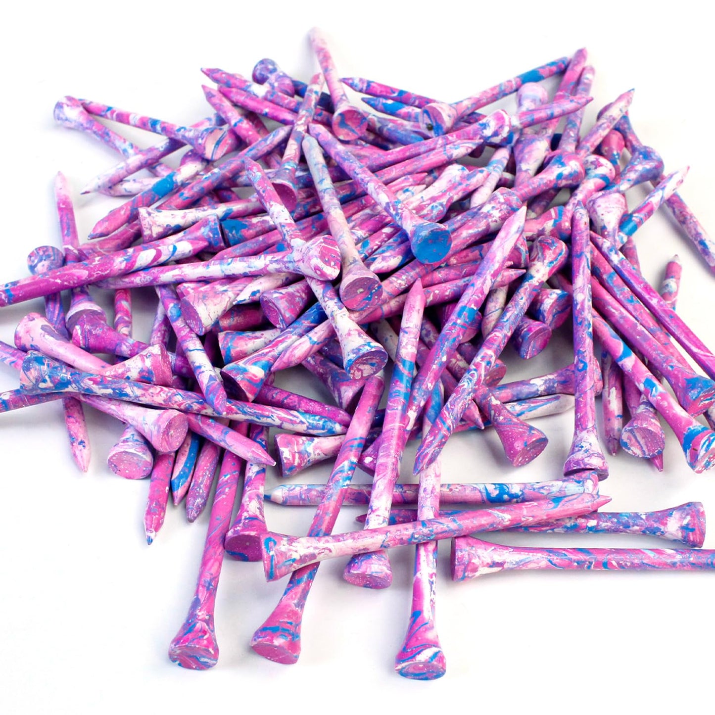 MYKUJA Wood Golf Tees Professional Golf tees 3-1/4 inch Unbreakable, Pink and Blue Golf Tee Pack of 100, Golf Accessories for Women