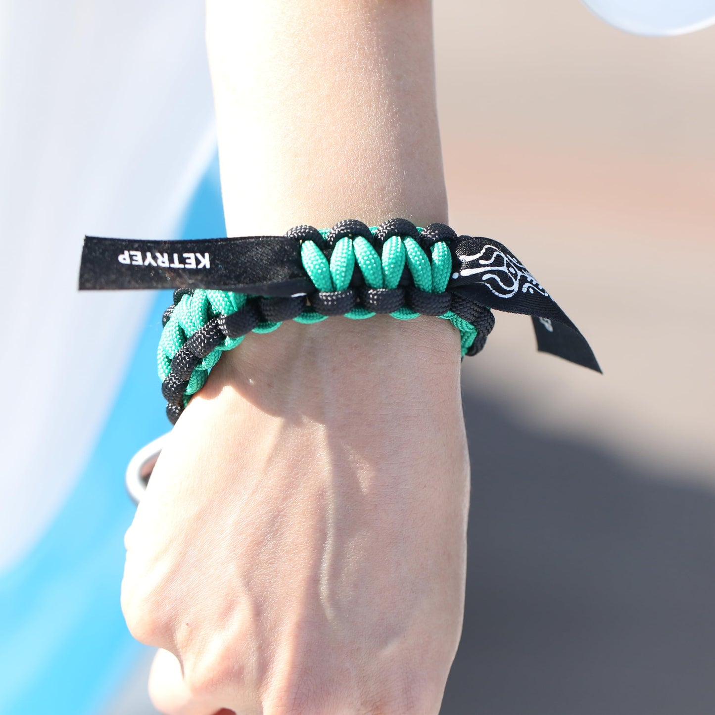 ketryep Braided Rope Bracelets for Men and Women, Colorful Knot Bracelet for Mens Braided Bracelets Gifts Summer Beach Jewelry (2-Green.Track)