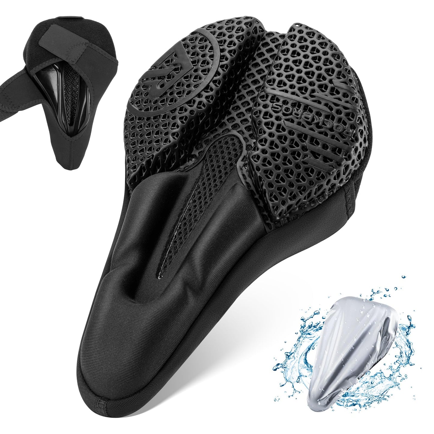 ROCKBROS Bike Seat Cover Cushion Bicycle Seat Cover for Men Women Padded Bike Seat Cover 3D Printing Road Bike Saddle Comfortable and Breathable Water Proof