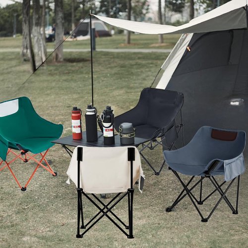 Kvittra Portable Camping Chair - Heavy Duty Folding Backpacking Chairs, Collapsible Heavy Duty Packable Lightweight Backpack Chair Compact for Outdoor Camp, Travel, Beach, Picnic, Hiking