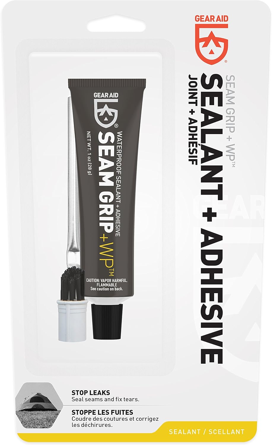 GEAR AID Seam Grip WP Waterproof Sealant and Adhesive for Jackets, Tents, Sleeping Pads and Outdoor Fabric | Repairs Rips, Seals Seams on Nylon, Canvas and Vinyl