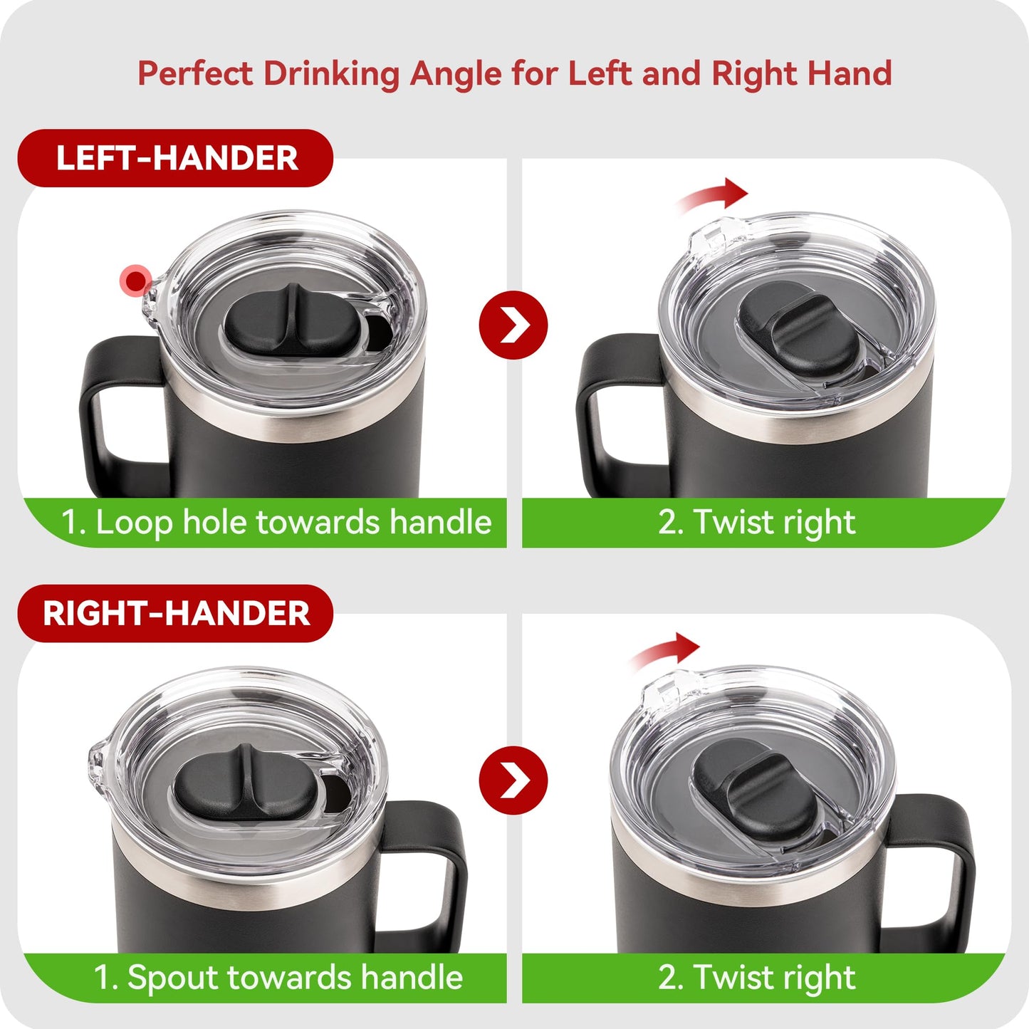 30 OZ Replacement Lid Screw Top Exclusively for YETI Rambler Travel Mug, 30oz Stronghold Threaded Screw On Lid Leak Proof With Straw Hole(For 30 oz Travel Mug Only!