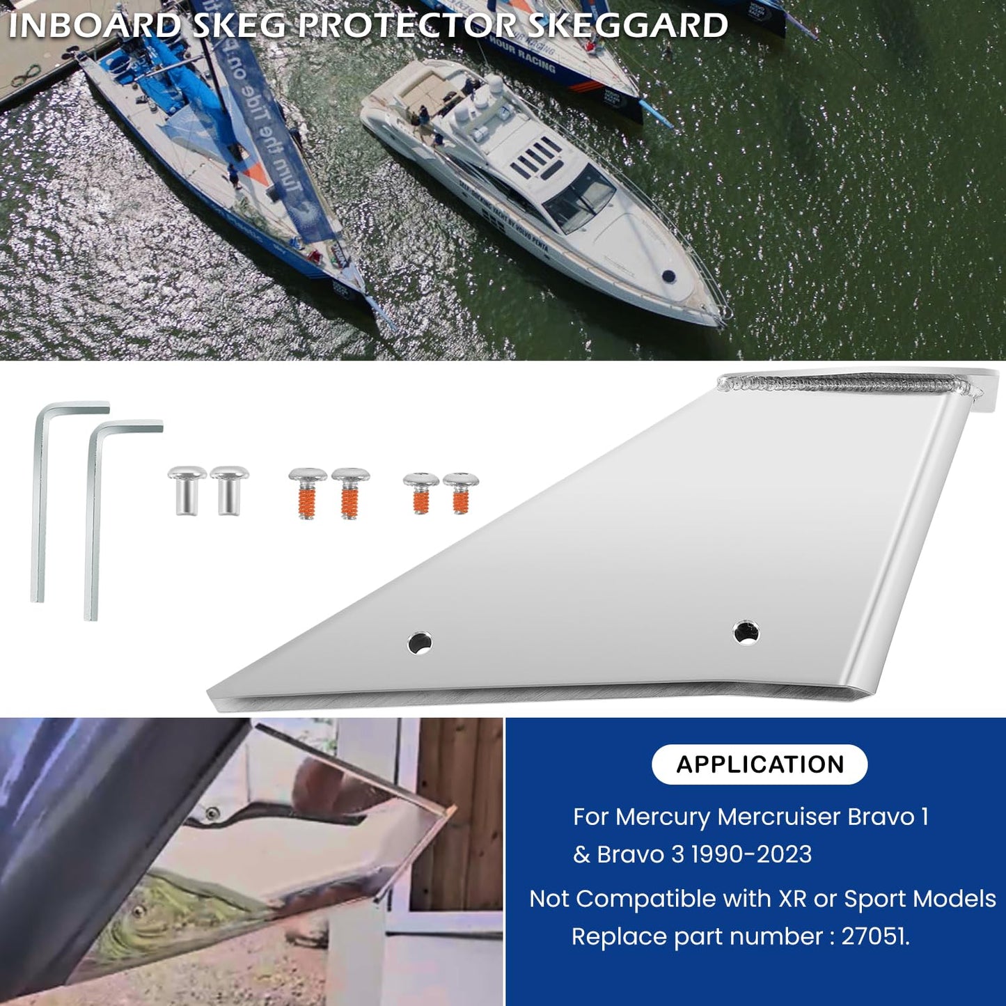 27051 Skeg Guard for Mercury Mercruiser Bravo 1 & Bravo 3 1990-2023 Safe-Skeg Protector