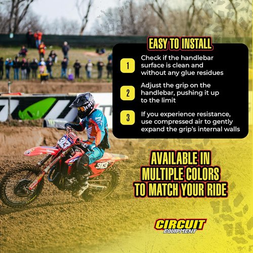 CIRCUIT EQUIPMENT - Jupiter Motorcycle Handlebar Grips Jupiter - Non-Slip Rubber Grips with Italian Full-Diamond - Enhances Safety and Durability
