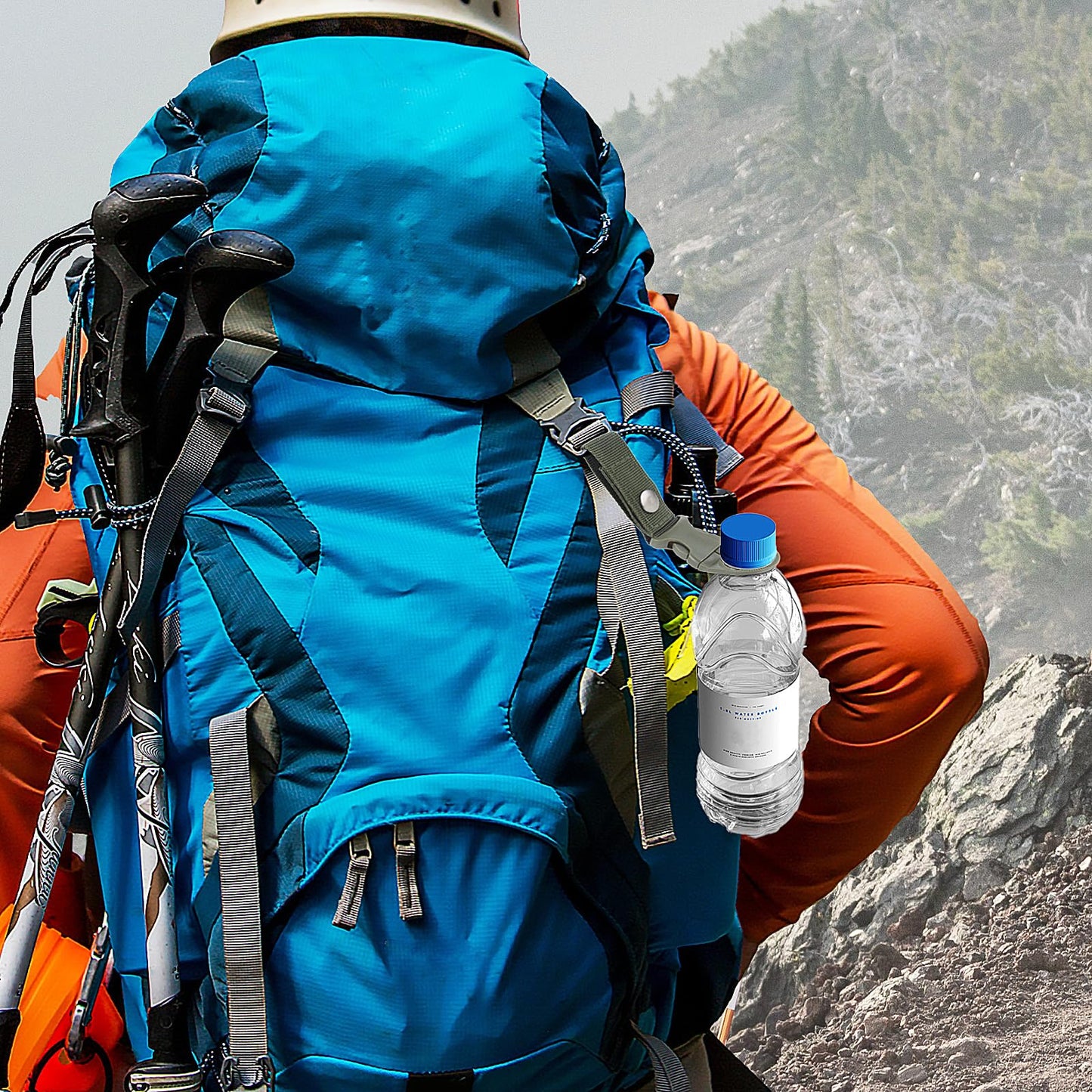 Andibro Hanging Bottle Buckle,4Pcs Portable Water Bottle Clip Mineral Water Bottle Ring Holder Water Bottle Belt Holder for Outdoor Camping Hiking Traveling Mountaineering Backpack