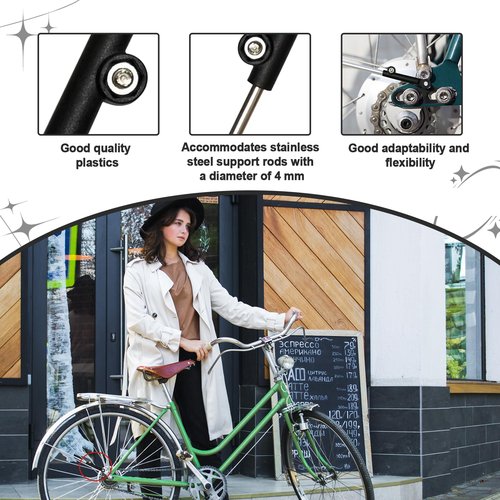 Wshxjzyay 4 Pieces Bike Fenders Support Frame Modification Extension Sleeve, Bike Fender Support Bracket, Fat Tire Bike Fender Support, Bicycle Modification Parts Fenders, Suitable for 20''/24''/26''