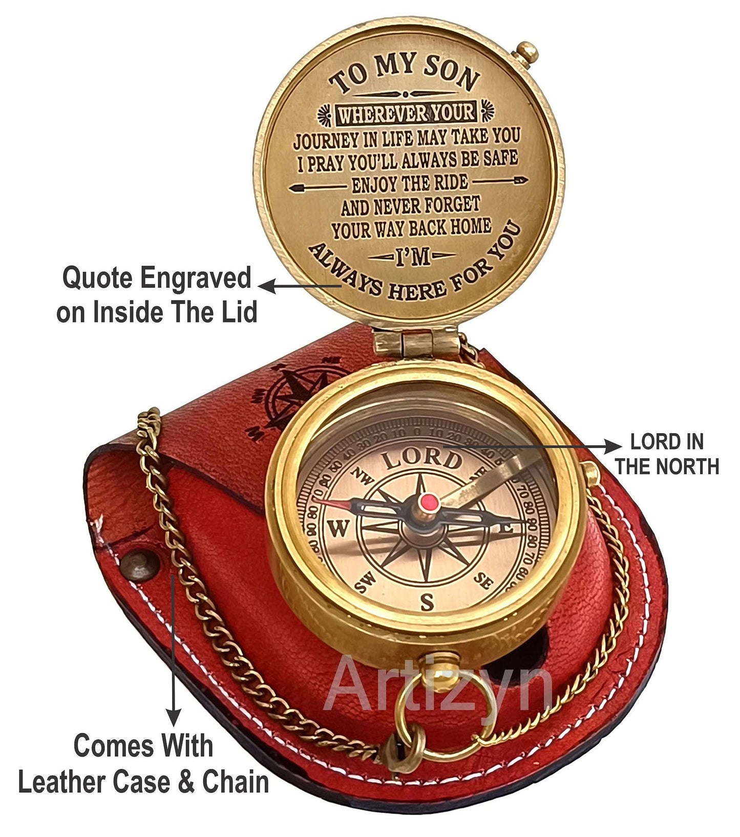 Engraved Compass to Son, Dad to Son Compass, Mom to Son Compass, I Love You Gifts from a Mom/Dad to Son, Graduation Day Gifts for Son, Confirmation Gifts for Son, Baptism Gifts, Easter Gift Ideas