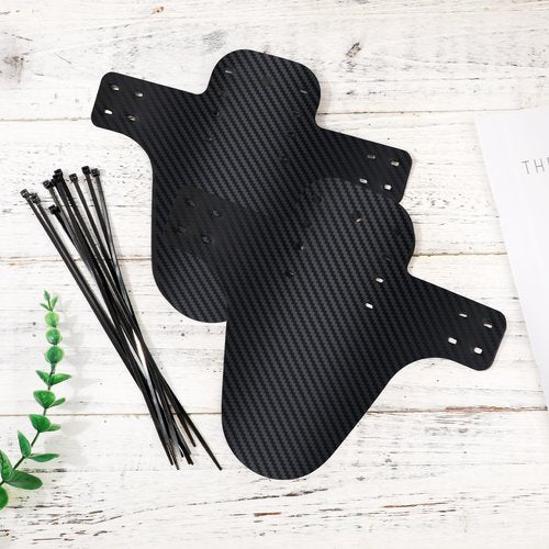 NQEUEPN 2pcs Mountain Bike Fenders with 12 Cable Ties, Front and Rear Compatible Bicycle Mudguard Adjustable Fork Fender MTB for 26in, 27.5in, 29in Bike Wheel & Disc Brake Bikes